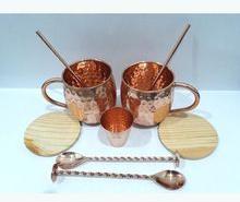 Copper Moscow mule mug set