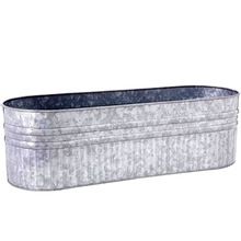 Galvanized Metal Material Long Oval Floor Planter