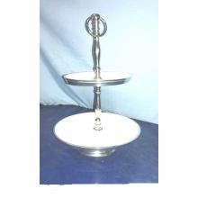 Metal Material Two Tier Enamel Cake Stand