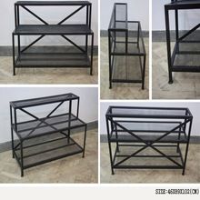 Iron Step Shelf Console Table