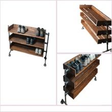 Iron Wooden Shoe Rack