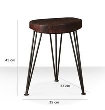 WOODEN BASE WITH METAL RODS STOOL