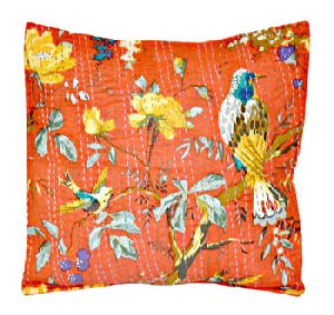 Cotton Sari Ethnic Kantha Pillow