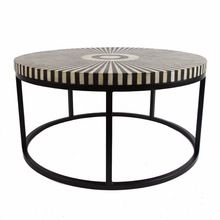 bone inlay coffee table With Iron Stand
