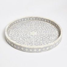 Bone inlay round tray