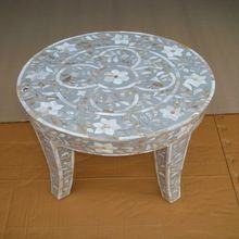 Round Mother of Pearl Inlay Stool
