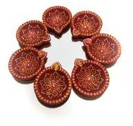 Designer Hand Painted Diyas