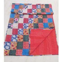 Silk Sari Twin Kantha Quilt