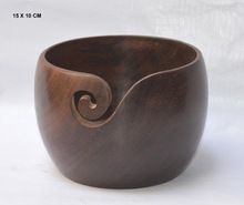 wooden yarn bowl