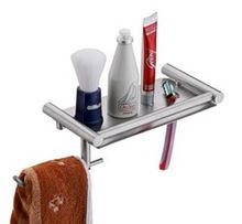 Man Shaving Shelf with Towel Stand