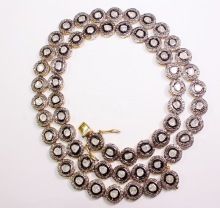 silver diamond polki necklace