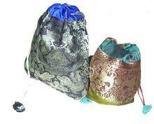 SILK BORDER DRAWSTRING POUCH