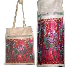 SILK FABRIC PATCH JUTE BAG