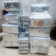 galvanized iron metal storage trunk