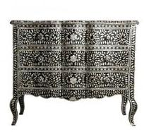 Black Mother of Pearl Inlay French Chest Of Drawer