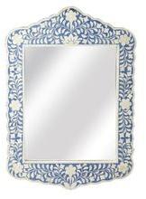 Blue and White Bone Inlay Wall Mirror