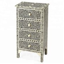 Bone inlay Four Drawer Bedside Cabinet