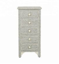 Bone Inlay Tallboy 5 Drawer