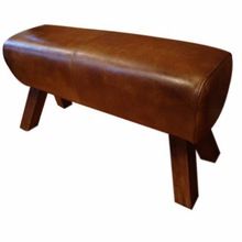 Brown Leather ottomans/Leather Pouf