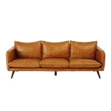 Camel color Vintage 4-Seater Leather Sofa