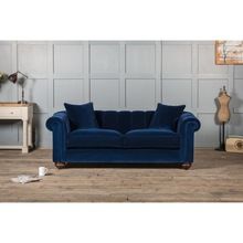 Chesterfield style two seater velvet sofa