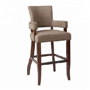 olid wooden fabric brown arm bar chair