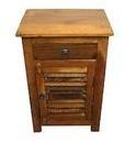 Reclaimed Teak Bedside Table with Louvre Door