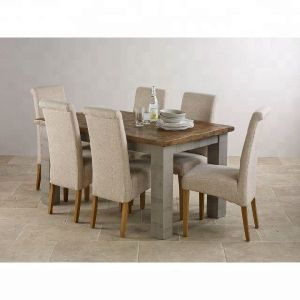 Solid oak wood dining table set