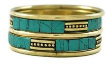 blue brass fashion Bangle Set