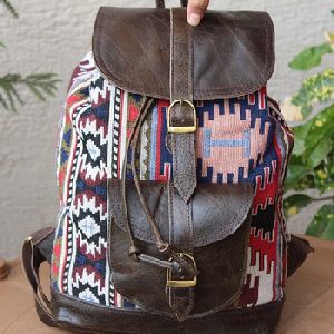 Canvas Leather Backpack bag