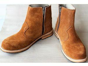 Mens Leather Boots Suede Ankle Breathable Shoe