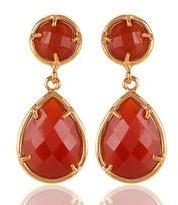 Red Onyx Gemstone Drop Dangle