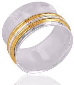 Sterling Silver Two Tone Meditation Spinner Rings