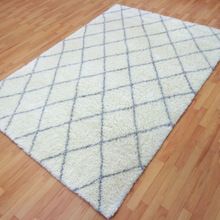 White Grey HandKnotted Moroccan Indian Handmade Carpet Rugs
