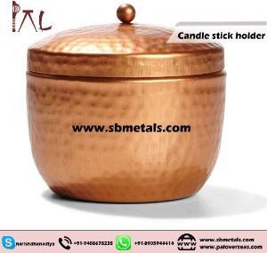 HAMMERED COPPER CANDLE JAR