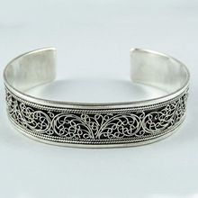 Sterling Carving Work Bangle