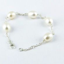 White Pearl Sterling Silver Bracelet