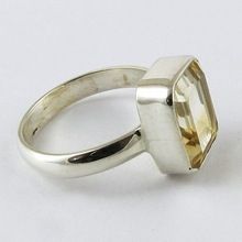 Yellow Citrine Silver Ring