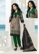 Designer Printed Cotton Dupatta Suit