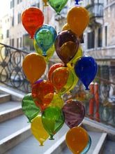 Antique Colorful Hanging Glass Balloons Silver