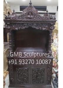 Hand Craved Teak Wood Puja Mandir