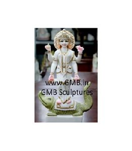 White Marble Ganga Mata Statue