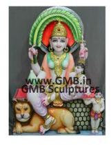 White Marble Goddess Ambika Devi Statue