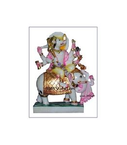 White Marble Manibhadra Vir statue