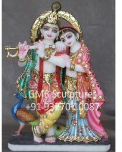 White Marble Radha Krishna Pair Statue