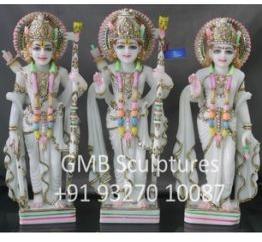 White Marble Ram, Laxman And Sita Statues