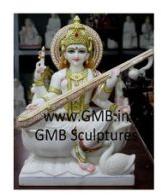 White Marble Saraswatiji Statue