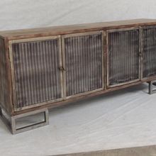 INDUSTRIAL IRON WOODEN SIDE BOARD