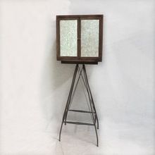 IRON WOOD CABINET W D MIRROR