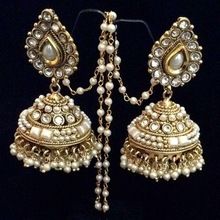 Artificial Gold Kundan Polki Bridal earrings